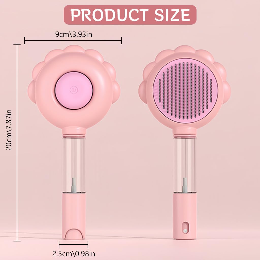 Qpets Cat Hair Brush, Sprayer Dog Brush, Dog Comb Cat Comb, Pet Grooming Brush Shedding Hair Brush with Long Handle, Manual Water Addition Pet Hair Brush for Dogs Cats, Pink Qpets Cat Hair Brush, Sprayer Dog Brush, Dog Comb Cat Comb, Pet Grooming Brush Shedding Hair Brush with Long Handle, Manual Water Addition Pet Hair Brush for Dogs Cats, Pink